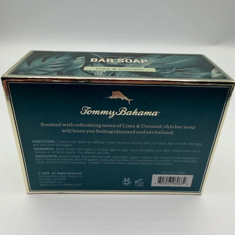Tommy Bahama Men Lime & Coconut Bar Soap 10oz Hair Face Body 2 Pack NEW